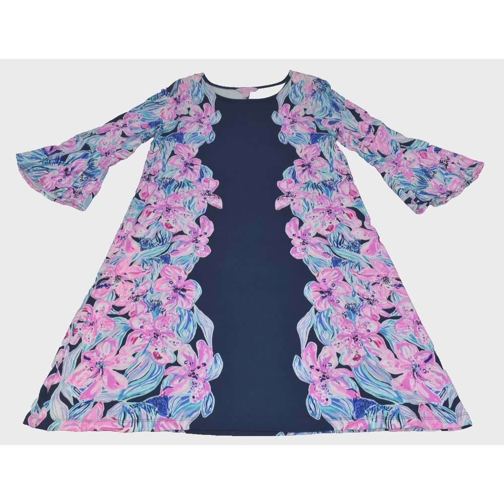 Lilly Pulitzer Ophelia Women Swing Dress Size M Hypes & Stripes Bell Sleeves